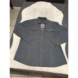 Grizzly Mountain Mens Chamois Flannel Shirt Double Brushed Solid Gray XXL